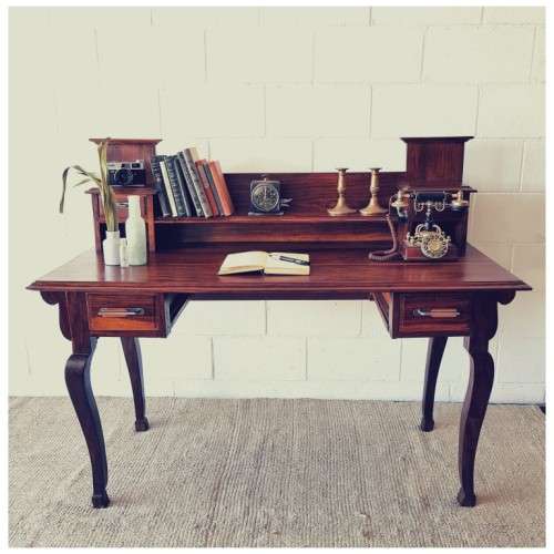 A wonderful antique late-Victorian Blackwood "bonheur de jour" writing desk w 4x drawers - stunning!