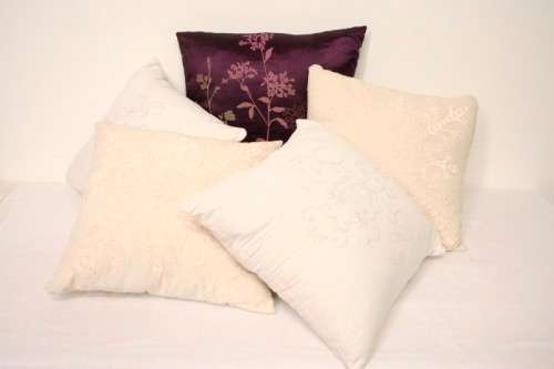 5 stunning fabric scatter cushions in a quality fabric covering w fine detailed stitching - RS17Sale