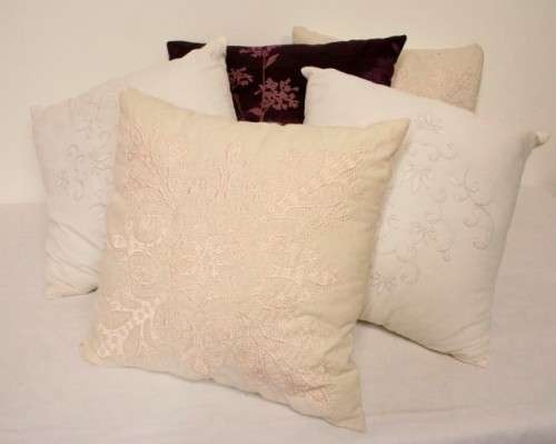 5 stunning fabric scatter cushions in a quality fabric covering w fine detailed stitching - RS17Sale