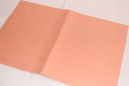 An incredible set of 8x original Thai Silk "Jim Thompson" Salmon pink table mats with silk napkins
