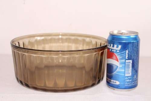 A fabulous French made "Arcopal" brown glass ribbed serving bowl in stunning condition - RS17Sale