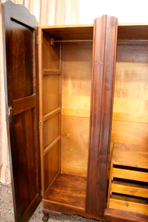 **RS17** A gorgeous vintage Imbuia ball & claw double-door wardrobe with ample hanging space