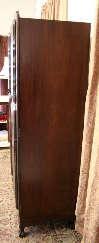 **RS17** A gorgeous vintage Imbuia ball & claw double-door wardrobe with ample hanging space