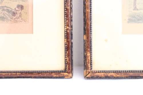 Two fabulous antique "British Hunting Scene" hand coloured etching framed in antique wooden frames