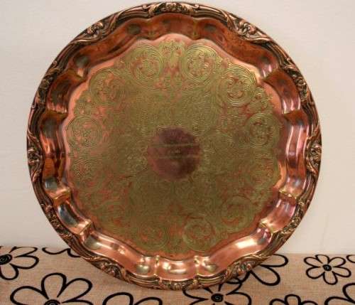 A job lot of four metal serving/ food trays with beautiful embossed detailing - RS17Sale