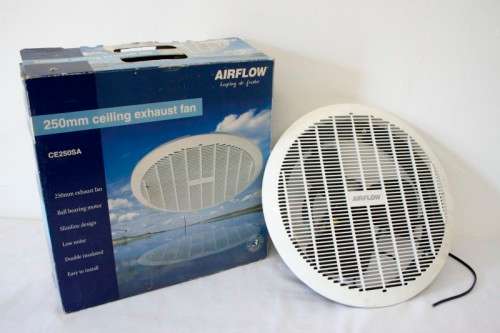 A fantastic white (DIY) "Airflow" 250mm ceiling exhaust fan in its original box - RS17Sale