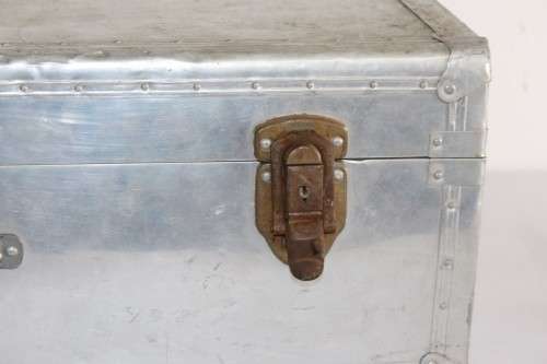A wonderful vintage (c.1930s) aluminium suitcase/ travel bag - ideal for extra storage in the house