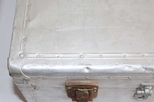 A wonderful vintage (c.1930s) aluminium suitcase/ travel bag - ideal for extra storage in the house