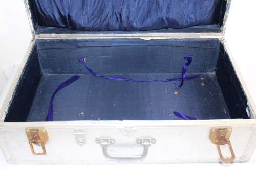 A wonderful vintage (c.1930s) aluminium suitcase/ travel bag - ideal for extra storage in the house