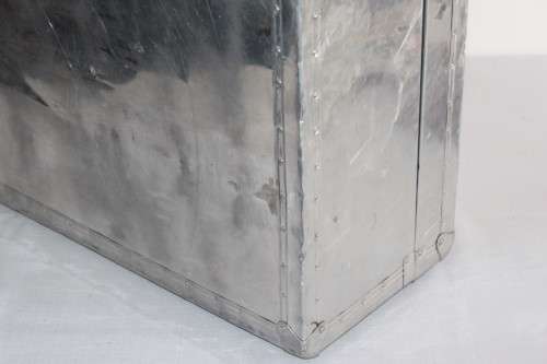 A wonderful vintage (c.1930s) aluminium suitcase/ travel bag - ideal for extra storage in the house