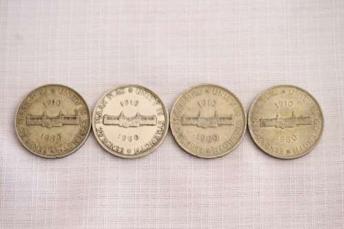 Four awesome 1910 - 1960 "Union of South Africa" "5 Shilling" silver coins (price per coin)