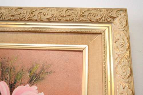 A fantastic large and colourful framed original signed "Paula Van Emmenis" oil painting of flowers.