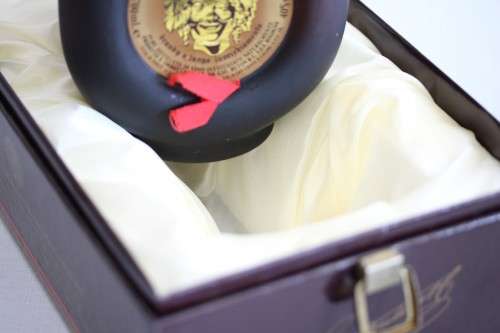 An extremely rare 40-YEAR-OLD Vecchia Romagna sealed bottle of brandy in a wooden box - perfect gift