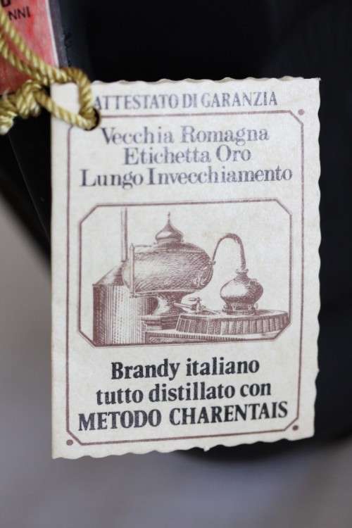 An extremely rare 40-YEAR-OLD Vecchia Romagna sealed bottle of brandy in a wooden box - perfect gift
