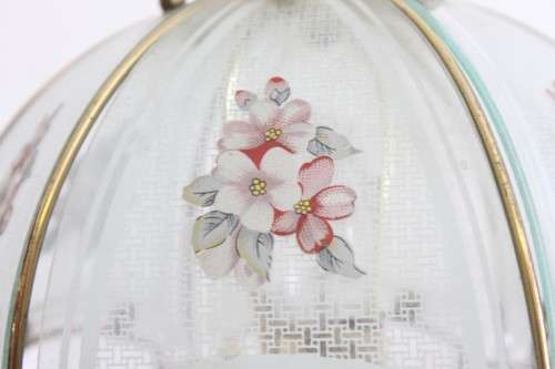 A lovely parlour table lamp w/ a glass shade & a brass-finished base - stunning on a desk - RS17Sale