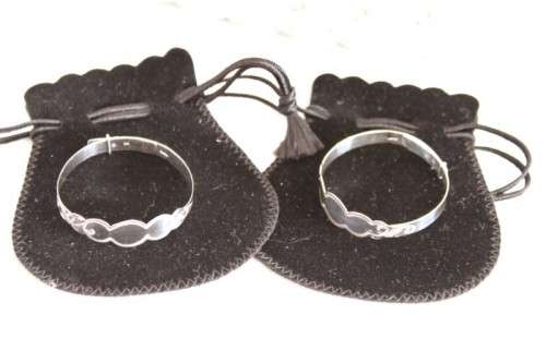 A beautifully detailed sterling silver adjustable baby's Christening/ ID bracelet - can be engraved!