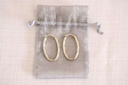 A superb pair of Italian made "twisted" sterling silver (925) ladies loop earrings for pierced ears