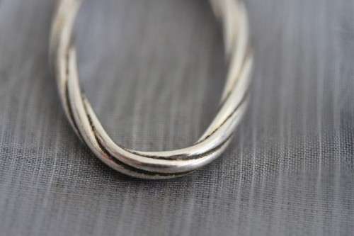 A superb pair of Italian made "twisted" sterling silver (925) ladies loop earrings for pierced ears