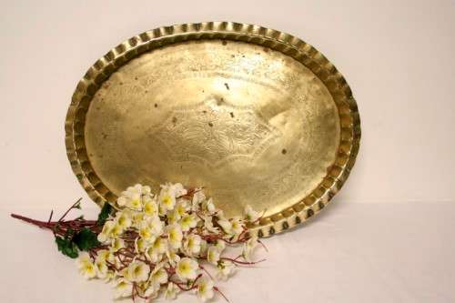 A fabulous antique solid brass tray, perfect to add display items on.