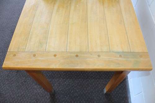 A magnificent "Marks and Spencer" modern Oak desk with metal feet caps and an uncomplicated design!!
