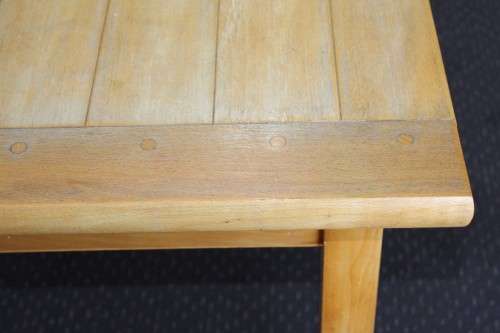 A magnificent "Marks and Spencer" modern Oak desk with metal feet caps and an uncomplicated design!!