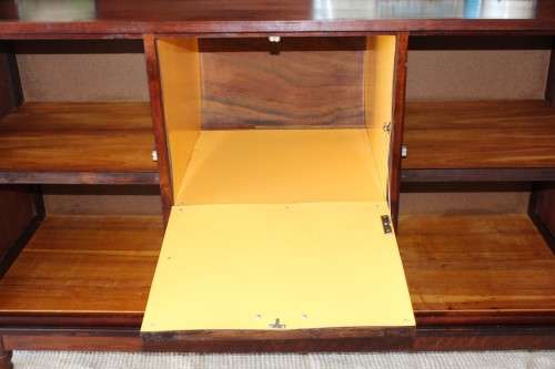**RS17_Clearance** Exquisitely made solid yellow wood & imbuia buffet w/ liquor cabinet & drawers