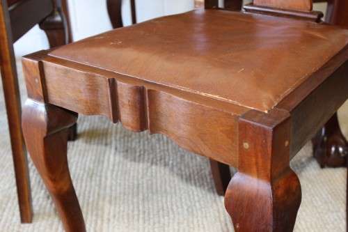A superb vintage solid Imbuia ball and claw 6 to 8 seater dining suite with six Boston-back chairs