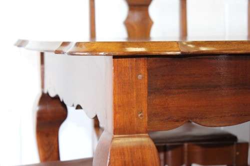 A superb vintage solid Imbuia ball and claw 6 to 8 seater dining suite with six Boston-back chairs