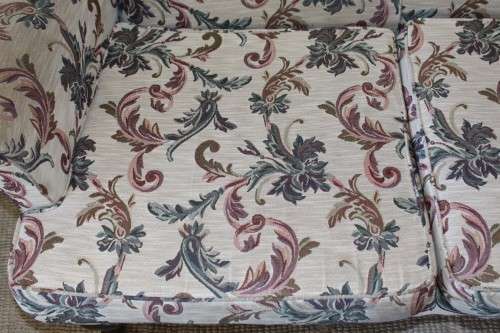 **RS17_Clearance** A beautiful floral upholstered Queen Anne style wing-back lounge suite