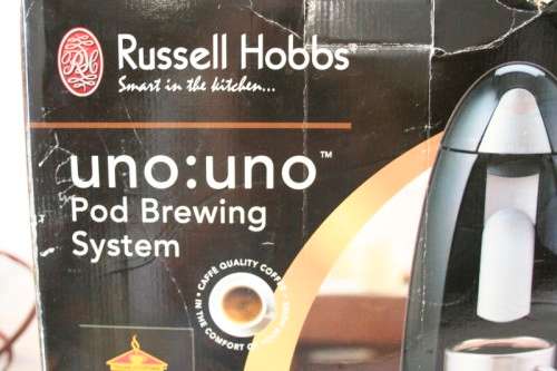 An awesome Russell Hobbs Uno Uno coffee/tea pod brewing machine - perfect for the coffee connoisseur