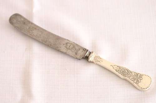An incredible antique (c1910) Swedish made 830S solid silver knife with ornate detailing