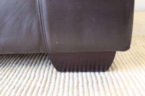 **RS17** A fantastic well made x-long (2,45m long) brown genuine full-grain leather couch/ sofa