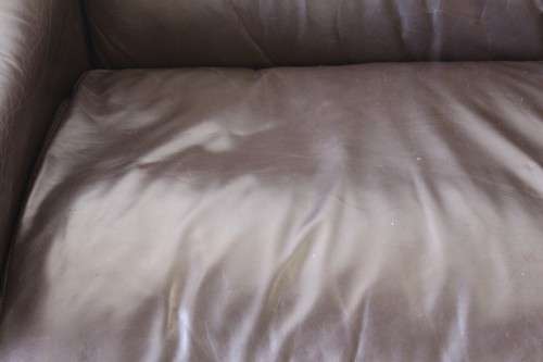 **RS17** A fantastic well made x-long (2,45m long) brown genuine full-grain leather couch/ sofa
