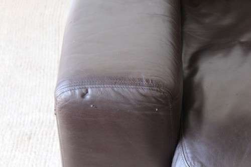 **RS17** A fantastic well made x-long (2,45m long) brown genuine full-grain leather couch/ sofa