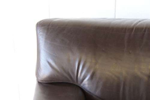 **RS17** A fantastic well made x-long (2,45m long) brown genuine full-grain leather couch/ sofa