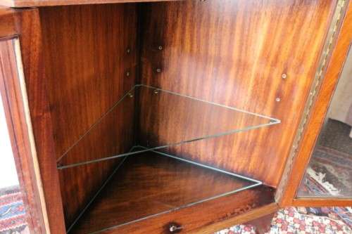 A fabulous and beautifully made 2-division corner display unit cabinet with ample shelves and space