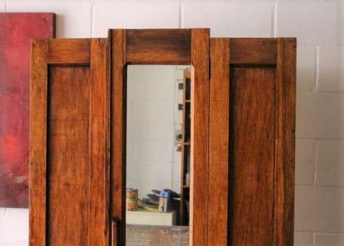 An awesome vintage gentleman's (Jongmans kas) wardrobe w/ a large full-length mirror - stunning!!