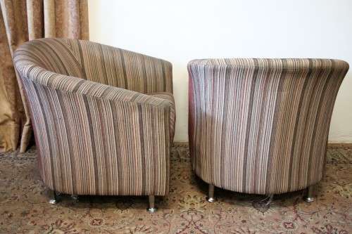 2x Stunning and very stylish upholstered tub chairs w/ clean uncomplicated lines. bid/chair