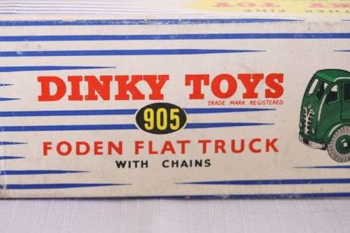 A ultra-rare original vintage c1959 BOXED Dinky Toys No. 905/505 maroon Foden Flat Truck w/ chains