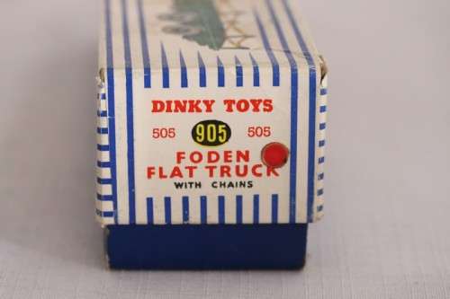 A ultra-rare original vintage c1959 BOXED Dinky Toys No. 905/505 maroon Foden Flat Truck w/ chains