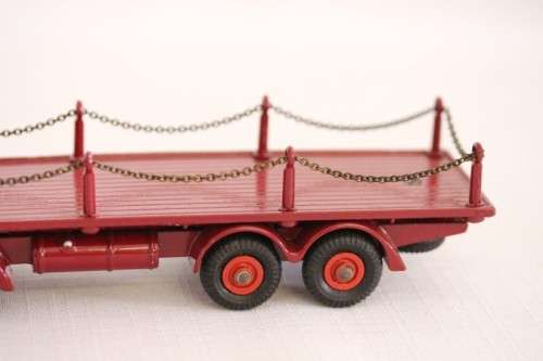 A ultra-rare original vintage c1959 BOXED Dinky Toys No. 905/505 maroon Foden Flat Truck w/ chains