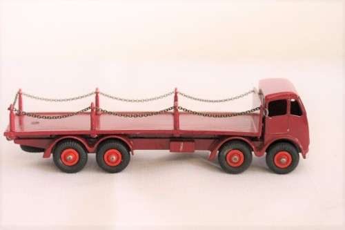 A ultra-rare original vintage c1959 BOXED Dinky Toys No. 905/505 maroon Foden Flat Truck w/ chains