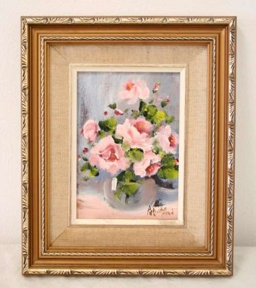 A beautiful framed original signed "Pieter Millard" (1936-2017) oil painting of flowers.