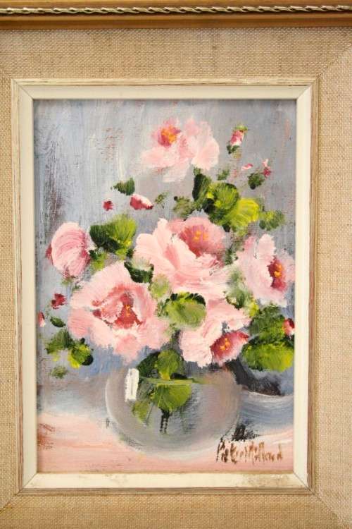 A beautiful framed original signed "Pieter Millard" (1936-2017) oil painting of flowers.
