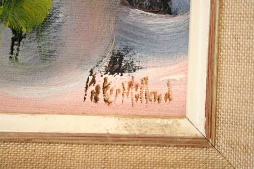 A beautiful framed original signed "Pieter Millard" (1936-2017) oil painting of flowers.