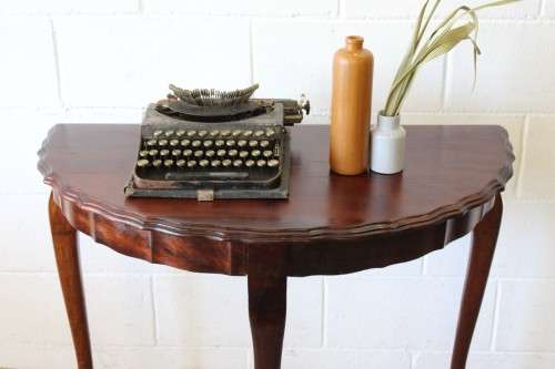 Lovely vintage (larger than normal) ball & claw Imbuia half moon display/occasional table - RS17Sale