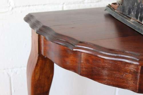 Lovely vintage (larger than normal) ball & claw Imbuia half moon display/occasional table - RS17Sale