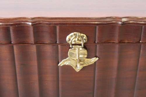 A magnificent large and HEAVY hand carved solid Imbuia ball & claw Kist with brass embellishments