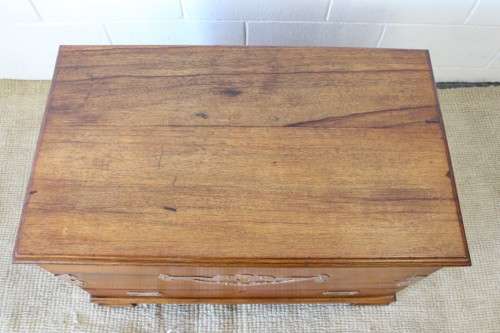 A magnificent and well-made solid Teak storage Kist w copper & brass embellishments + bottom drawer!