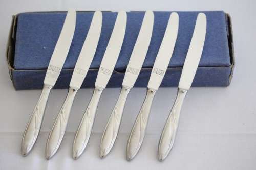 An exquisite set of 6x vintage German made Krusius Solingen (Stainless steel) butter knives